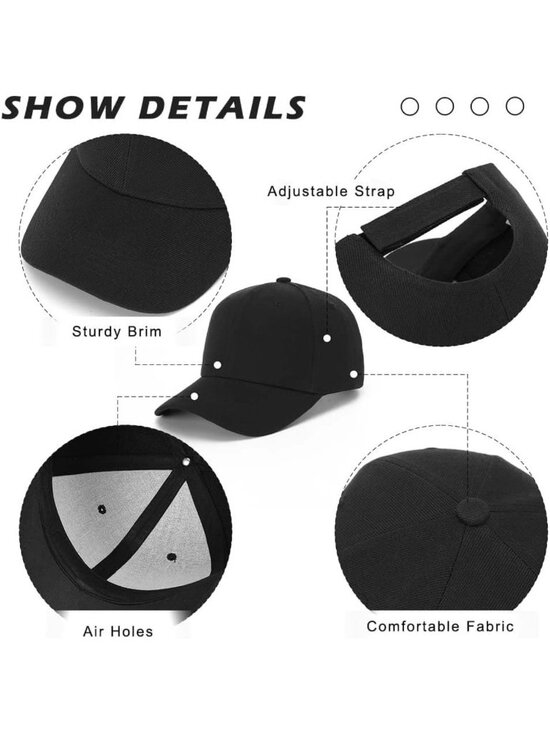 20-Pack Solid Baseball Caps - Adjustable, Breathable, DIY Crafting Essentials main image 6